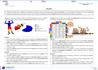 Vista previa de Examen PAU de Biología de Asturias 2026 – Ordinaria