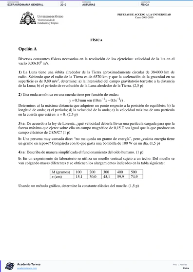 Vista previa de Examen PAU de Física de Asturias 2010 – Extraordinaria General