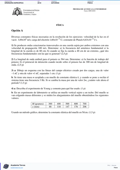 Vista previa de Examen PAU de Física de Asturias 2010 – Ordinaria Específica