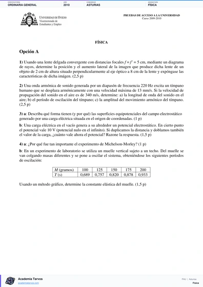 Vista previa de Examen PAU de Física de Asturias 2010 – Ordinaria General