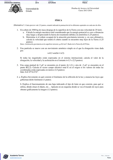 Vista previa de Examen PAU de Física de Asturias 2014 – Ordinaria General