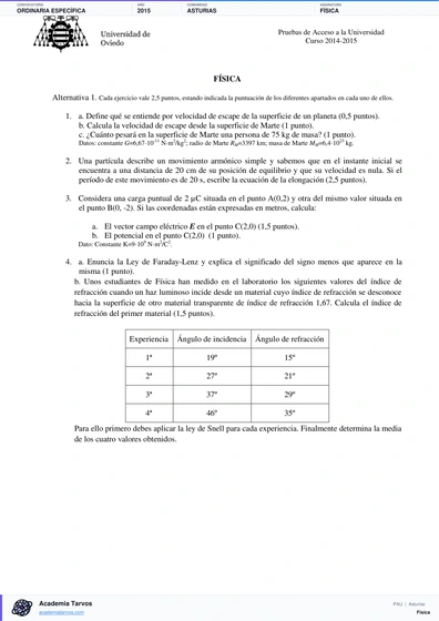 Vista previa de Examen PAU de Física de Asturias 2015 – Ordinaria Específica