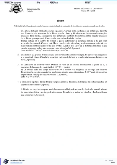 Vista previa de Examen PAU de Física de Asturias 2015 – Ordinaria General