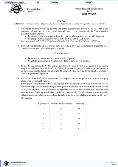 Vista previa de Examen PAU de Física de Asturias 2016 – Extraordinaria General