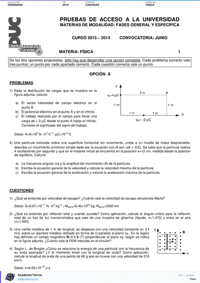 Vista previa de Examen PAU de Física de Canarias 2014 – Ordinaria