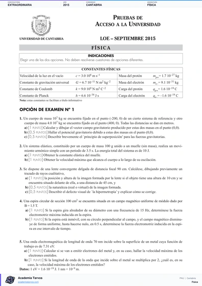 Vista previa de Examen PAU de Física de Cantabria 2015 – Extraordinaria