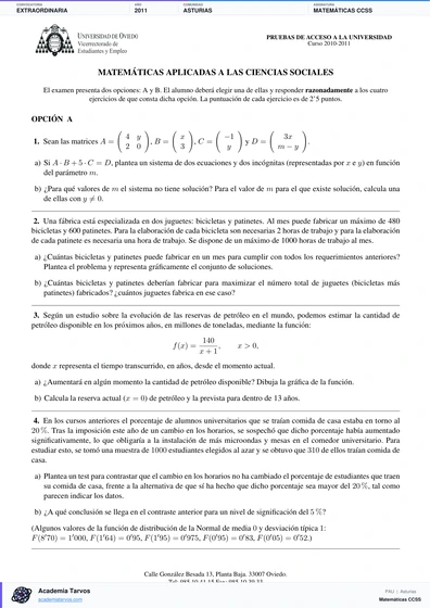 Vista previa de Examen PAU de Matemáticas CCSS de Asturias 2011 – Extraordinaria