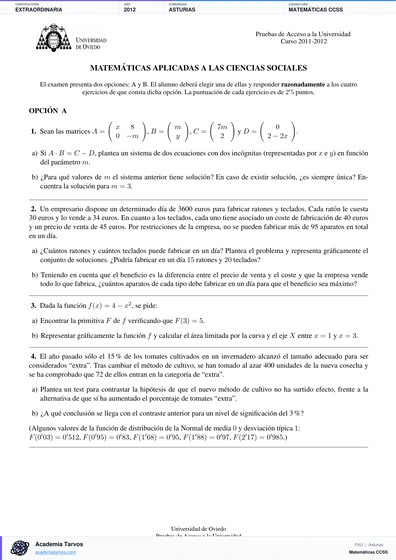 Vista previa de Examen PAU de Matemáticas CCSS de Asturias 2012 – Extraordinaria