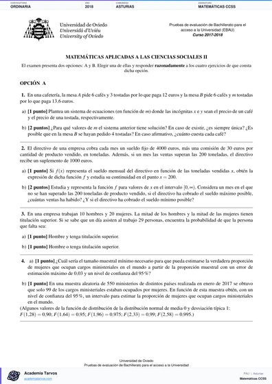 Vista previa de Examen PAU de Matemáticas CCSS de Asturias 2018 – Ordinaria