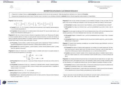 Vista previa de Examen PAU de Matemáticas CCSS de Asturias 2024 – Extraordinaria