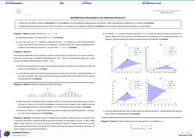 Vista previa de Examen PAU de Matemáticas CCSS de Asturias 2025 – Extraordinaria