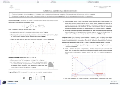 Vista previa de Examen PAU de Matemáticas CCSS de Asturias 2025 – Ordinaria
