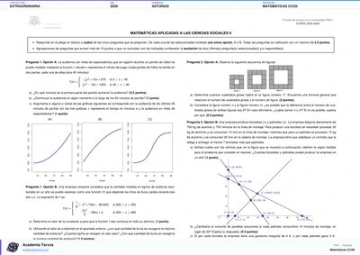 Vista previa de Examen PAU de Matemáticas CCSS de Asturias 2026 – Extraordinaria