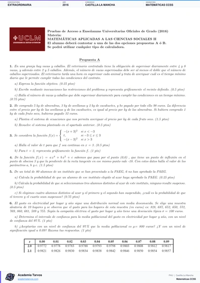 Vista previa de Examen PAU de Matemáticas CCSS de Castilla-La Mancha 2016 – Extraordinaria