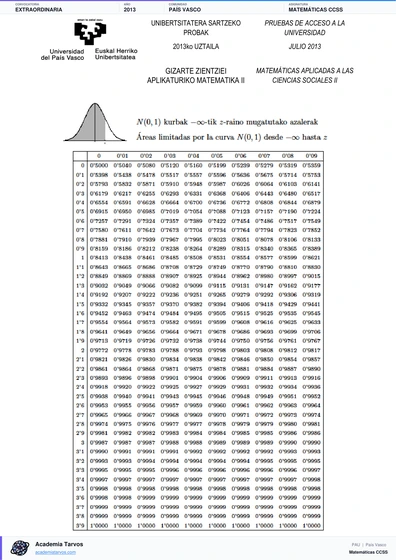 Vista previa de Examen PAU de Matemáticas CCSS de País Vasco 2013 – Extraordinaria